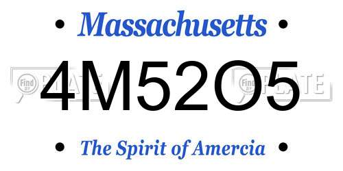 4M52O5 Massachusetts License Plate