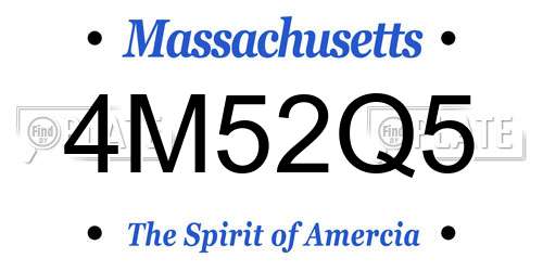 4M52Q5 Massachusetts License Plate