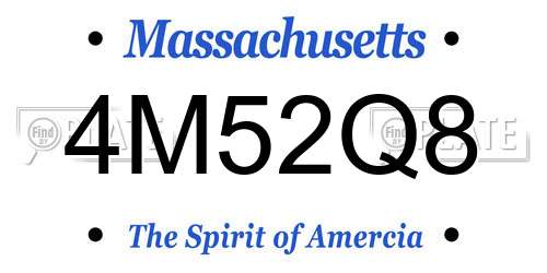 4M52Q8 Massachusetts License Plate