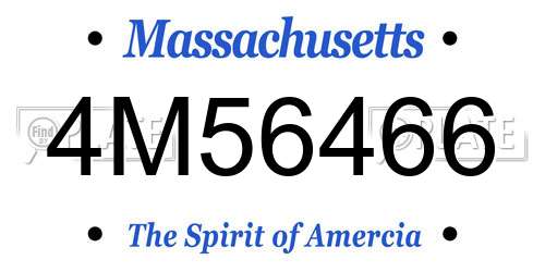 4M56466 Massachusetts License Plate