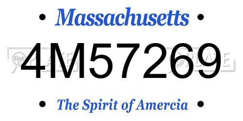 4M57269 Massachusetts License Plate