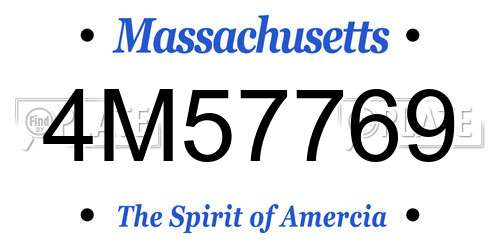 4M57769 Massachusetts License Plate