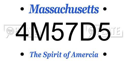 4M57D5 Massachusetts License Plate