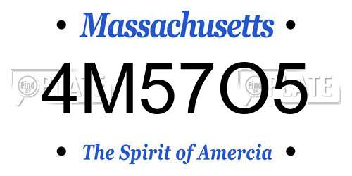 4M57O5 Massachusetts License Plate