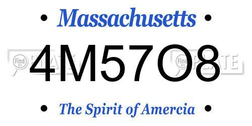 4M57O8 Massachusetts License Plate