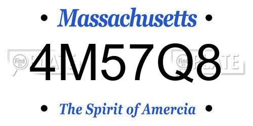4M57Q8 Massachusetts License Plate