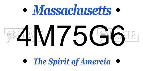 4M75G6 Massachusetts License Plate