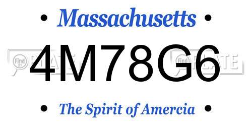 4M78G6 Massachusetts License Plate