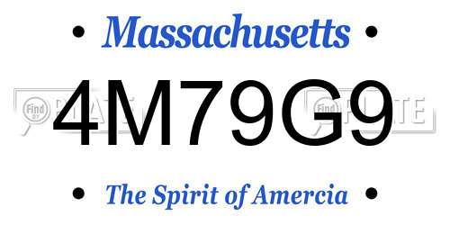 4M79G9 Massachusetts License Plate