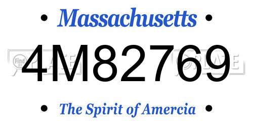 4M82769 Massachusetts License Plate