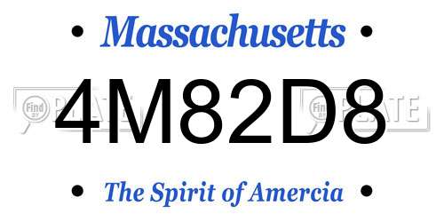 4M82D8 Massachusetts License Plate