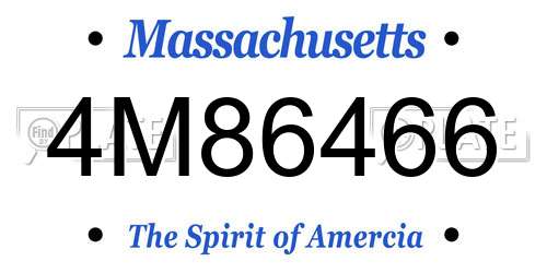 4M86466 Massachusetts License Plate