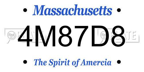 4M87D8 Massachusetts License Plate