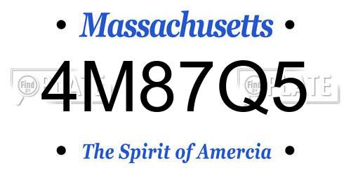 4M87Q5 Massachusetts License Plate