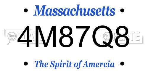 4M87Q8 Massachusetts License Plate