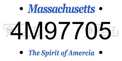 4M97705 Massachusetts License Plate