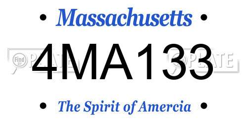 4MA133 Massachusetts License Plate