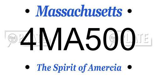 4MA500 Massachusetts License Plate