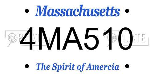4MA510 Massachusetts License Plate