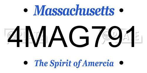 4MAG791 Massachusetts License Plate