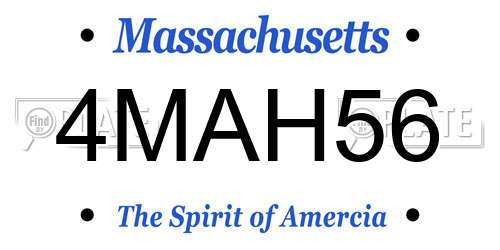 4MAH56 Massachusetts License Plate
