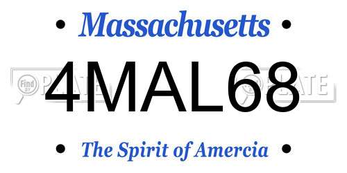4MAL68 Massachusetts License Plate