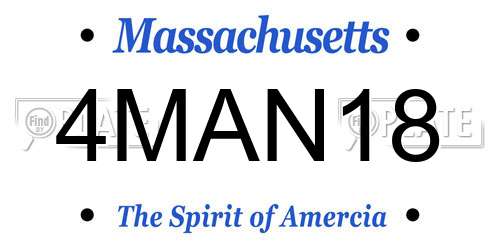 4MAN18 Massachusetts License Plate