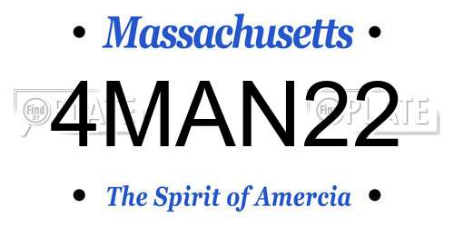 4MAN22 Massachusetts License Plate