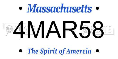4MAR58 Massachusetts License Plate