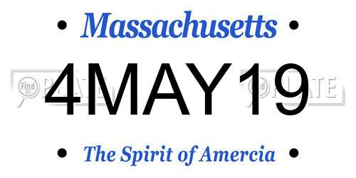 4MAY19 Massachusetts License Plate