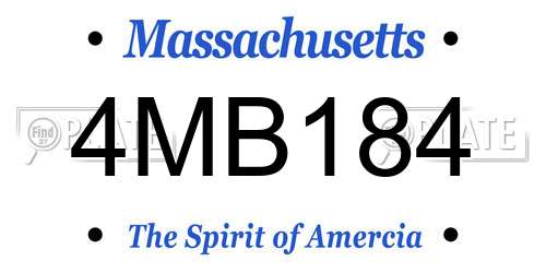 4MB184 Massachusetts License Plate