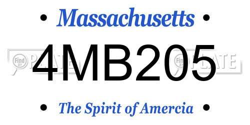 4MB205 Massachusetts License Plate