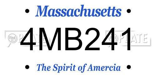 4MB241 Massachusetts License Plate