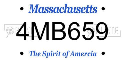 4MB659 Massachusetts License Plate