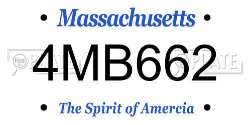 4MB662 Massachusetts License Plate