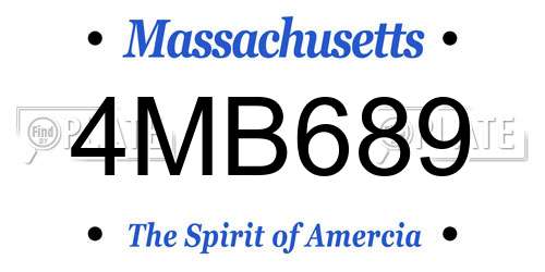 4MB689 Massachusetts License Plate