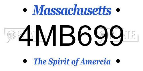4MB699 Massachusetts License Plate