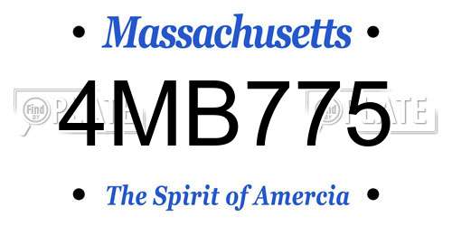 4MB775 Massachusetts License Plate