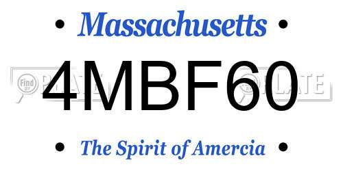 4MBF60 Massachusetts License Plate