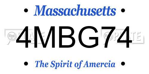 4MBG74 Massachusetts License Plate