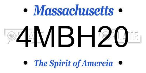 4MBH20 Massachusetts License Plate