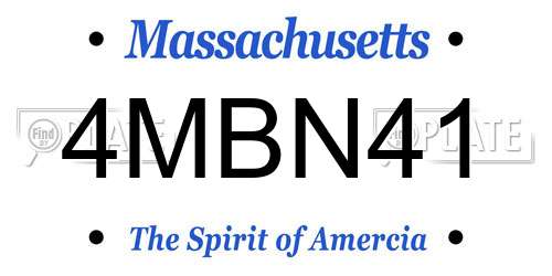 4MBN41 Massachusetts License Plate