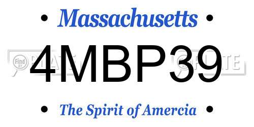 4MBP39 Massachusetts License Plate