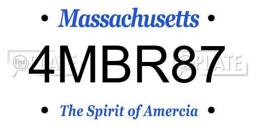 4MBR87 Massachusetts License Plate