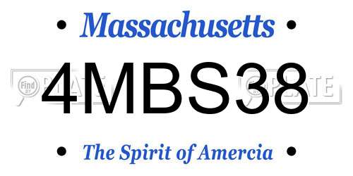 4MBS38 Massachusetts License Plate