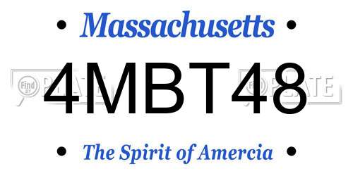 4MBT48 Massachusetts License Plate