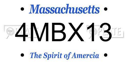 4MBX13 Massachusetts License Plate