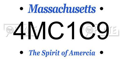 4MC1C9 Massachusetts License Plate