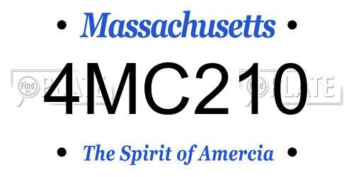 4MC210 Massachusetts License Plate