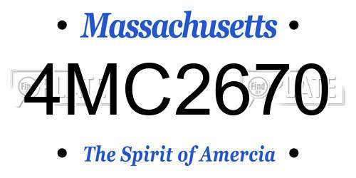 4MC2670 Massachusetts License Plate